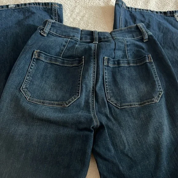 Sincerely Jules Blue Flare Wide Leg High Waist Jeans - Picture 6 of 6